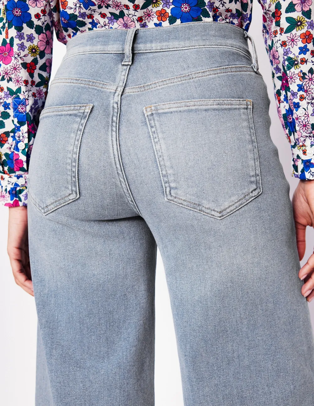 Casual High Rise Wide Leg Jeans