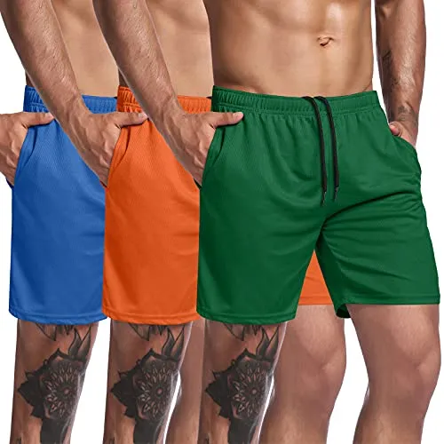 Triple Pack Workout Shorts With Pocket