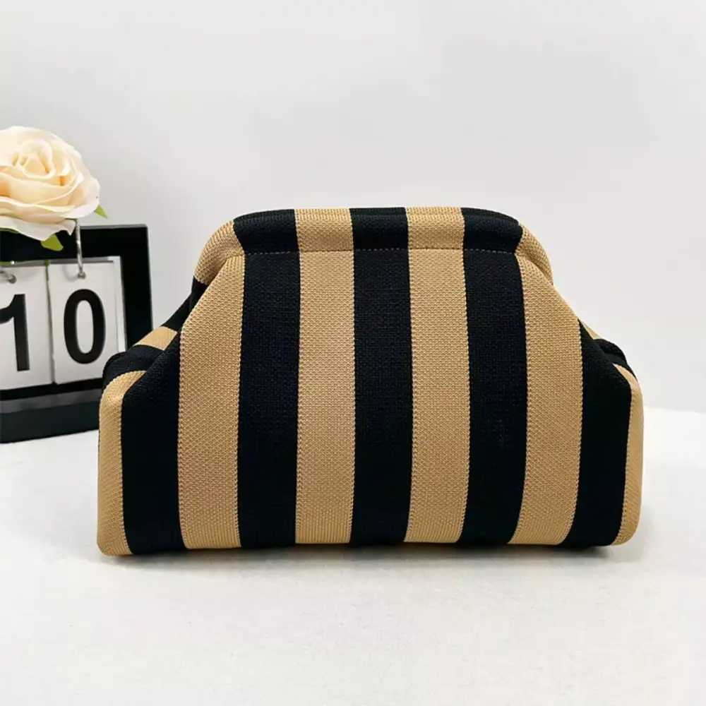 Portable Contrast Knit Clutch