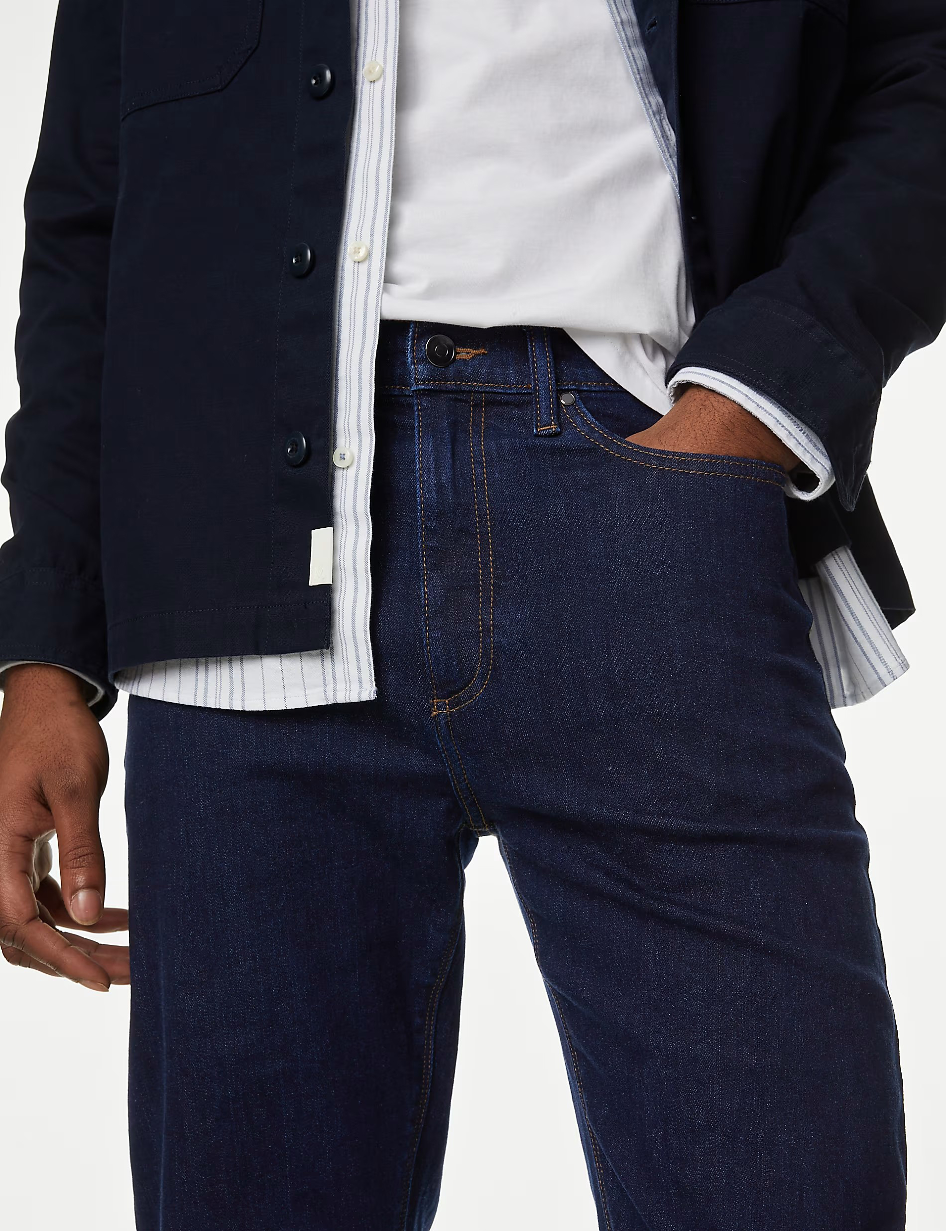 Men's Black Loose Fit Stretch Casual Jeans