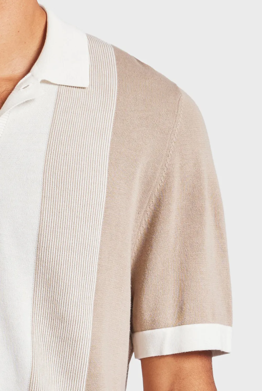 Jackson Stripe Knit SS Shirt-Oatmeal