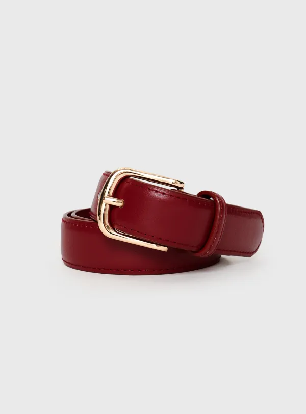 Chic Leather Gold Buckle Belt