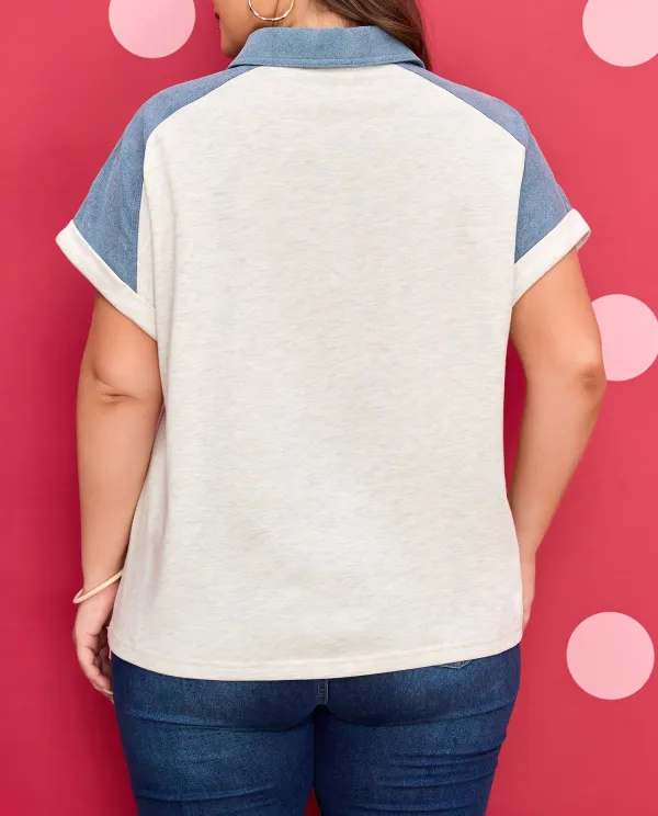 Relaxed Patchwork Polo T-Shirt