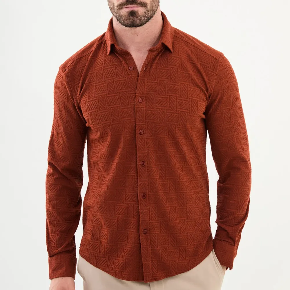 Modern Hidden Button Slim Cotton Shirt