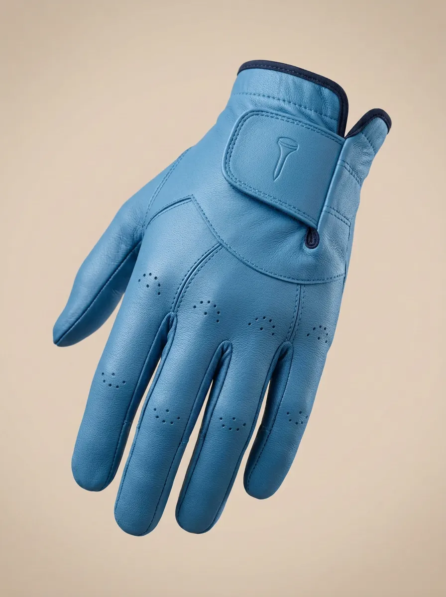 Classic Embossed Tee-Motif Leather Golf Glove