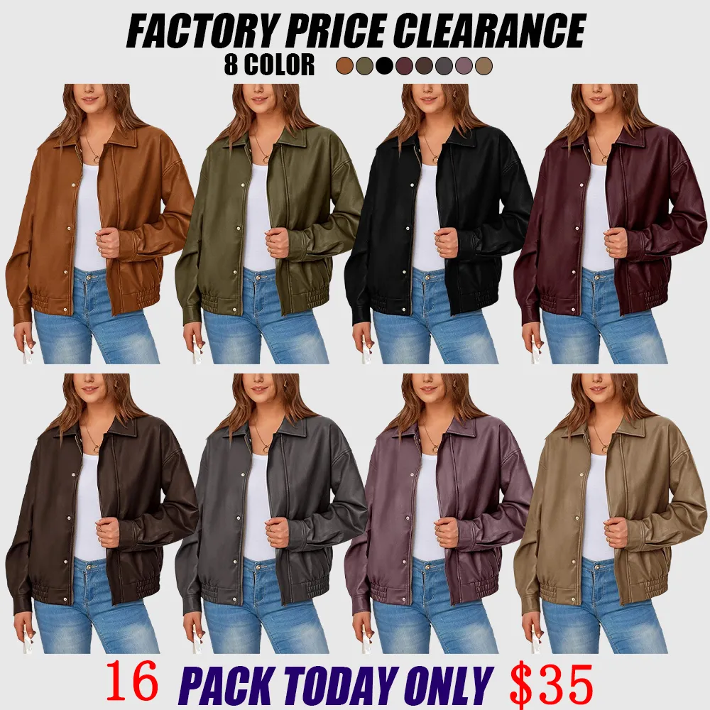 Women'S Faux Leather Motorcycle Jacket
