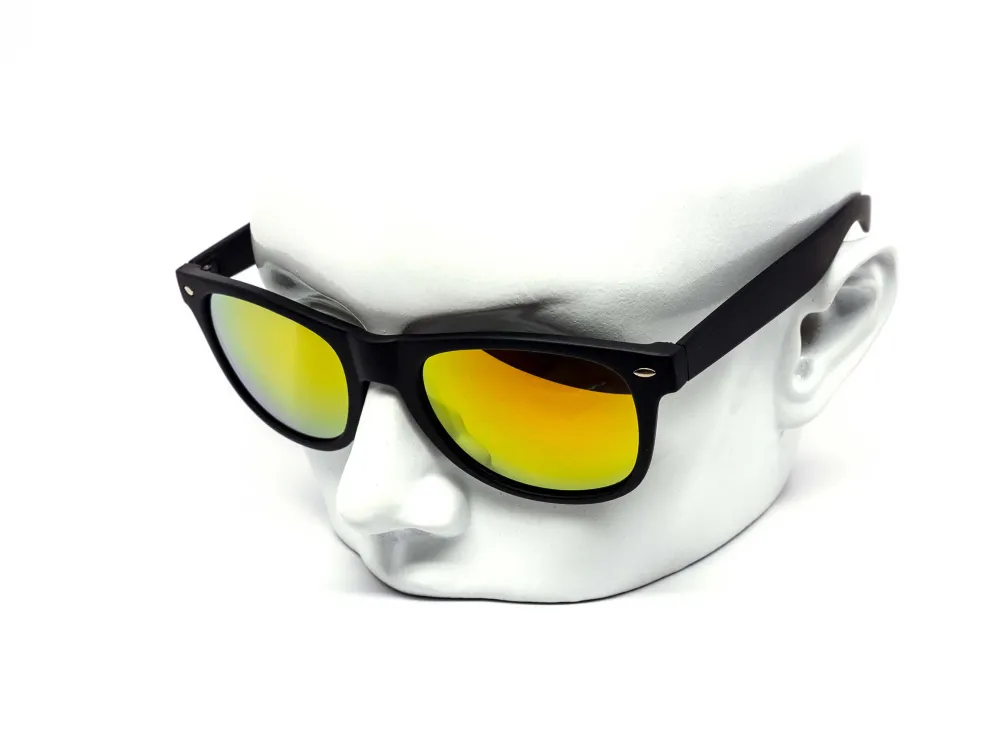 12-Pack All-Black Retro Burnt Mirror Sunglasses