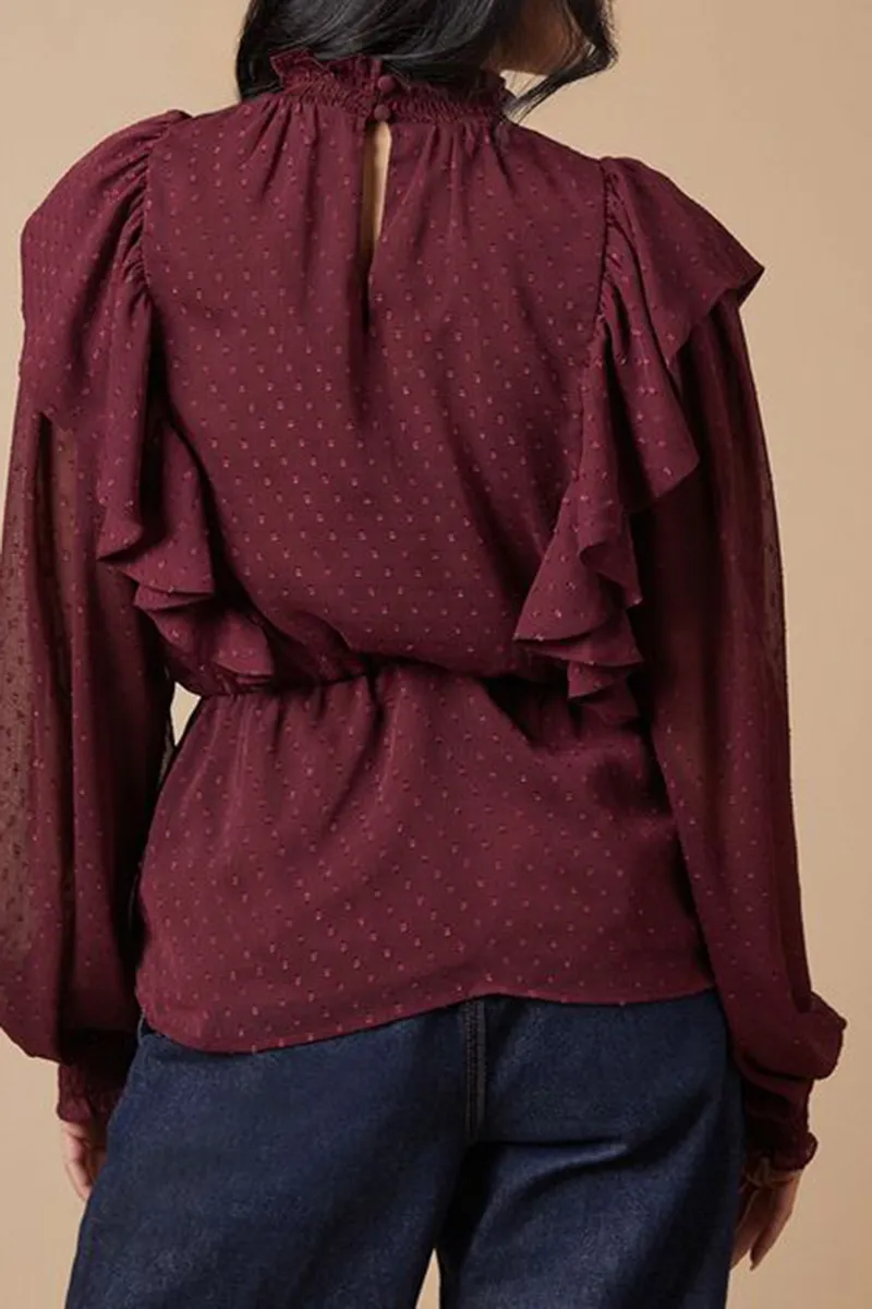 Casual Style Long Sleeve Blouse