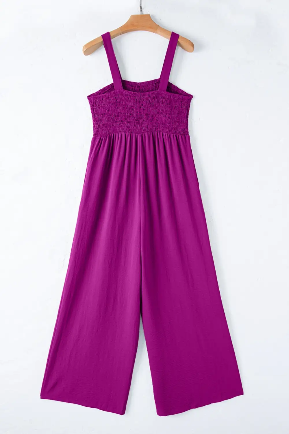 Orchid Smocked Square Neck Sleeveless Pockets Jumpsuit