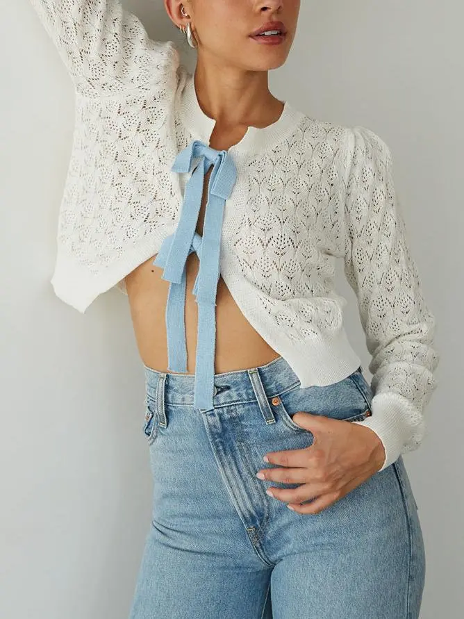 Crochet Bow Cardigan