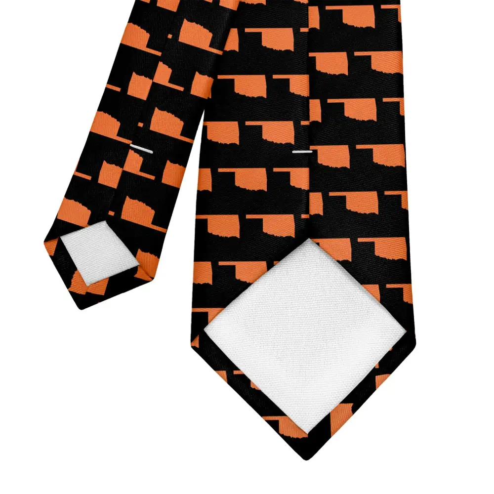 Modern Outline Emblem Statement Necktie