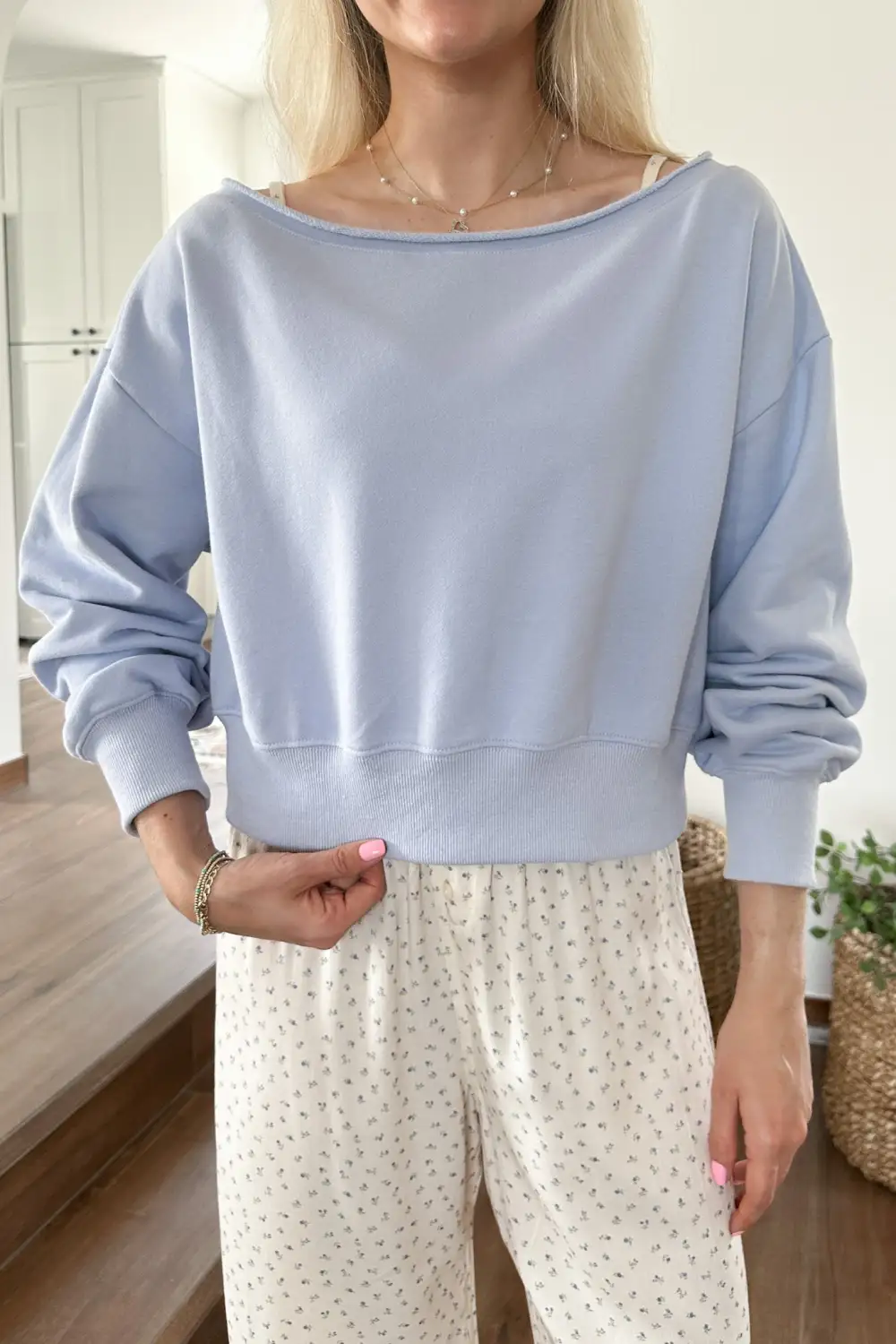 Draped Relaxed Soft Sweatshirt