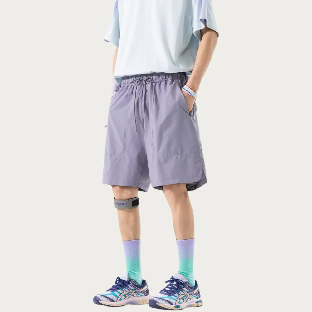 Relaxed Drawstring Side-Pocket Lightweight Men's Athletic Shorts