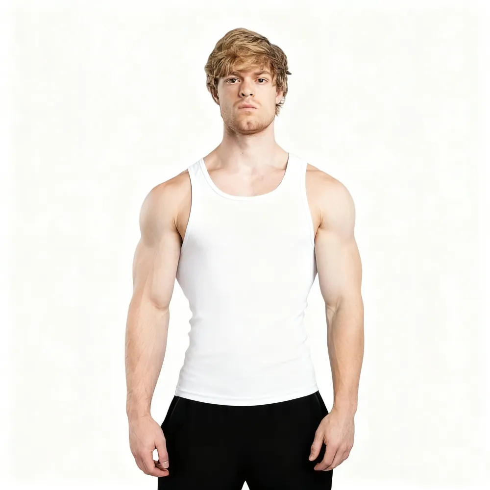 Men's Tank Top Scoop Neck Knit Gym Workout Muscle Tank Undershirt Sleeveless Shirts
