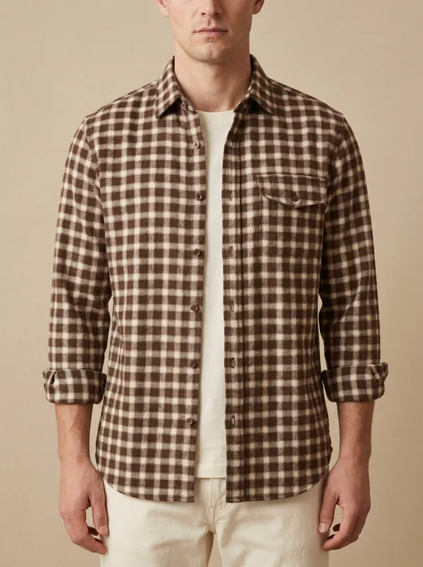 Modern Plaid Long-Sleeve Men's Long-Sleeve Shirt