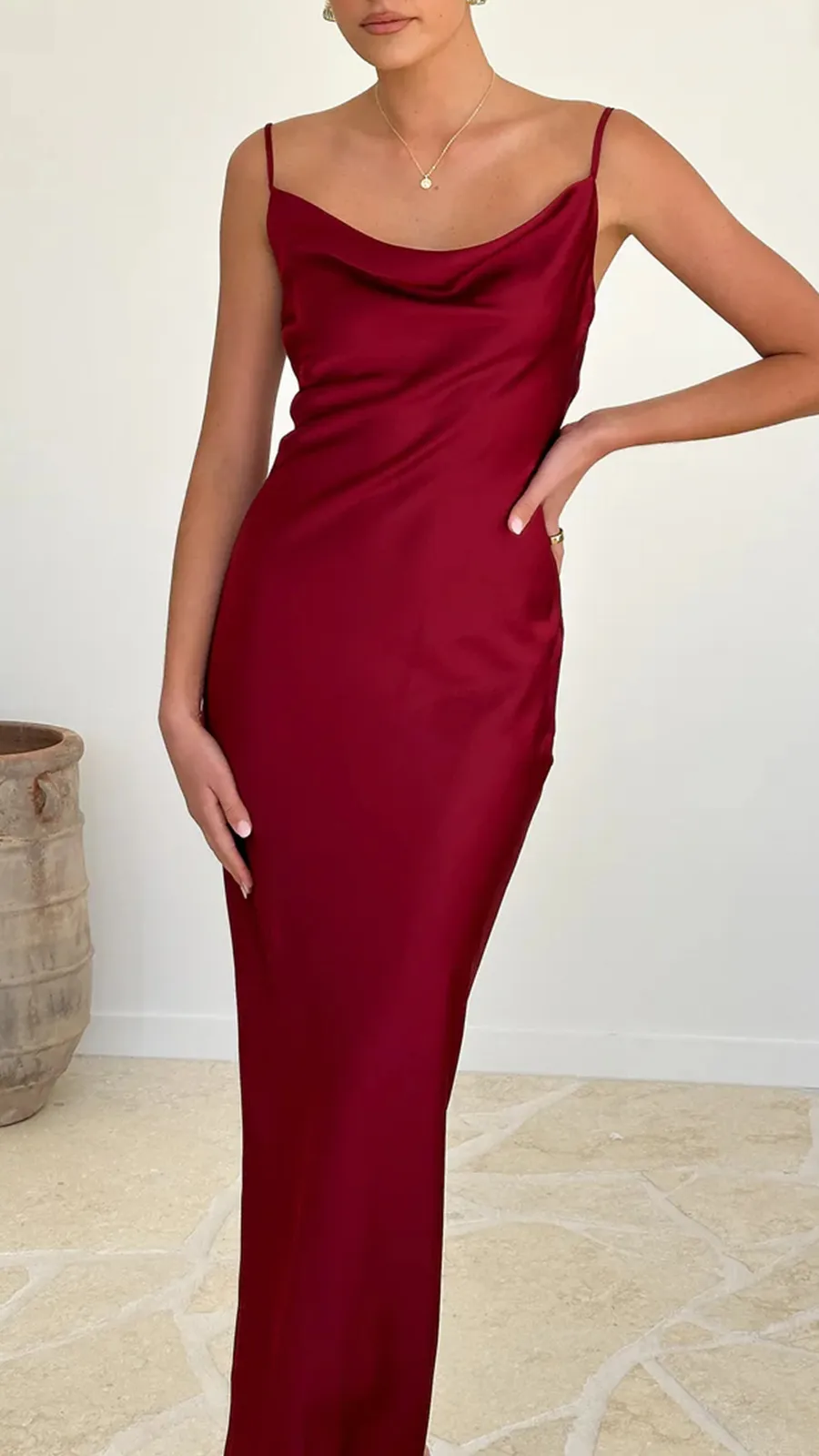 Flattering Cowl Neckline Dress
