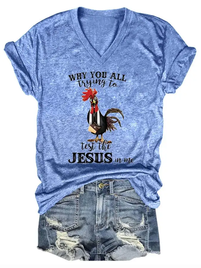 Casual Jesus Print T-Shirt