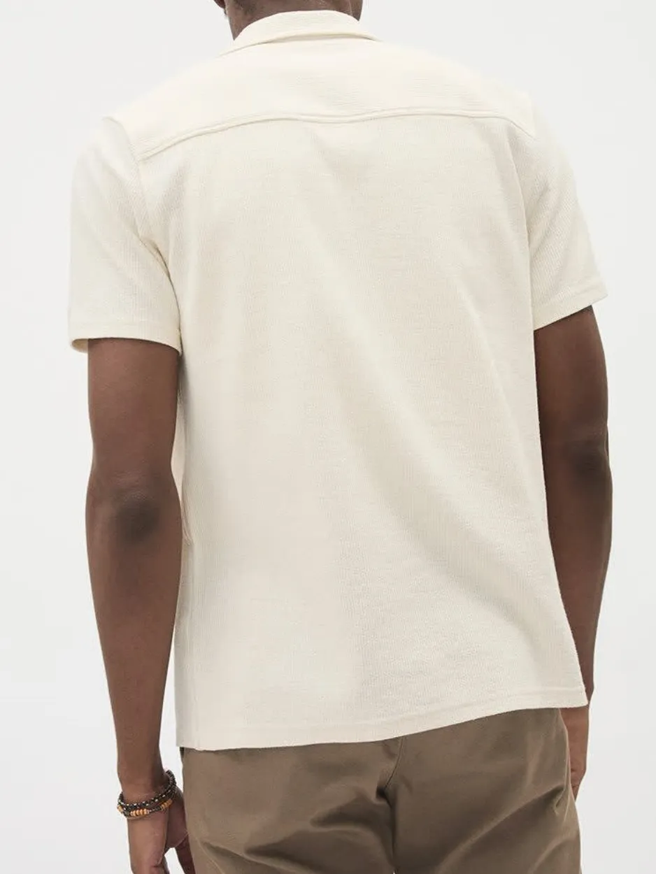 Off White Slim-Fit Short-Sleeve Knit Shirt