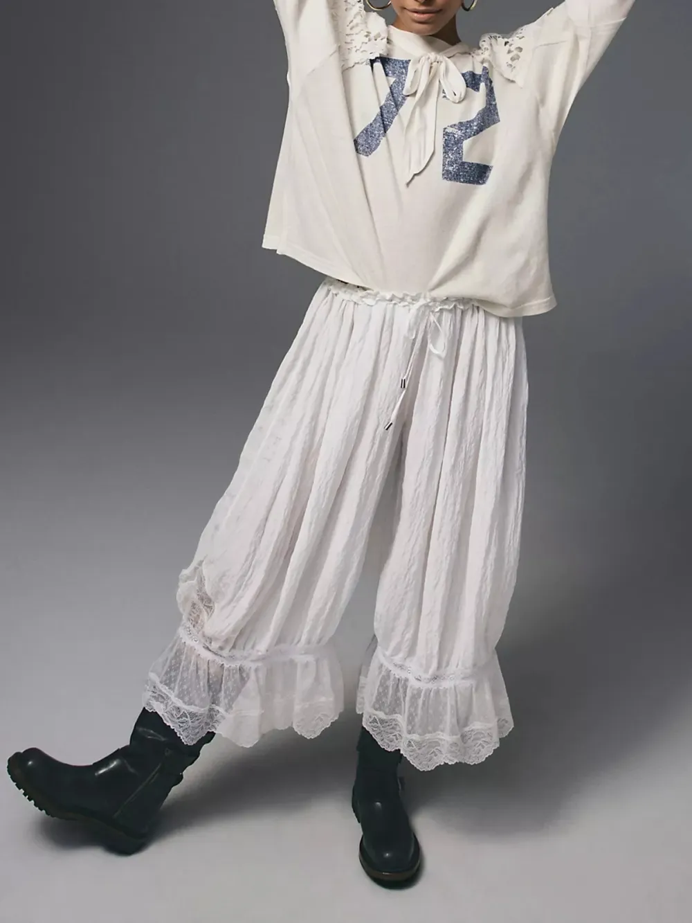 Casual Style Young Bloomer Pants Ivory