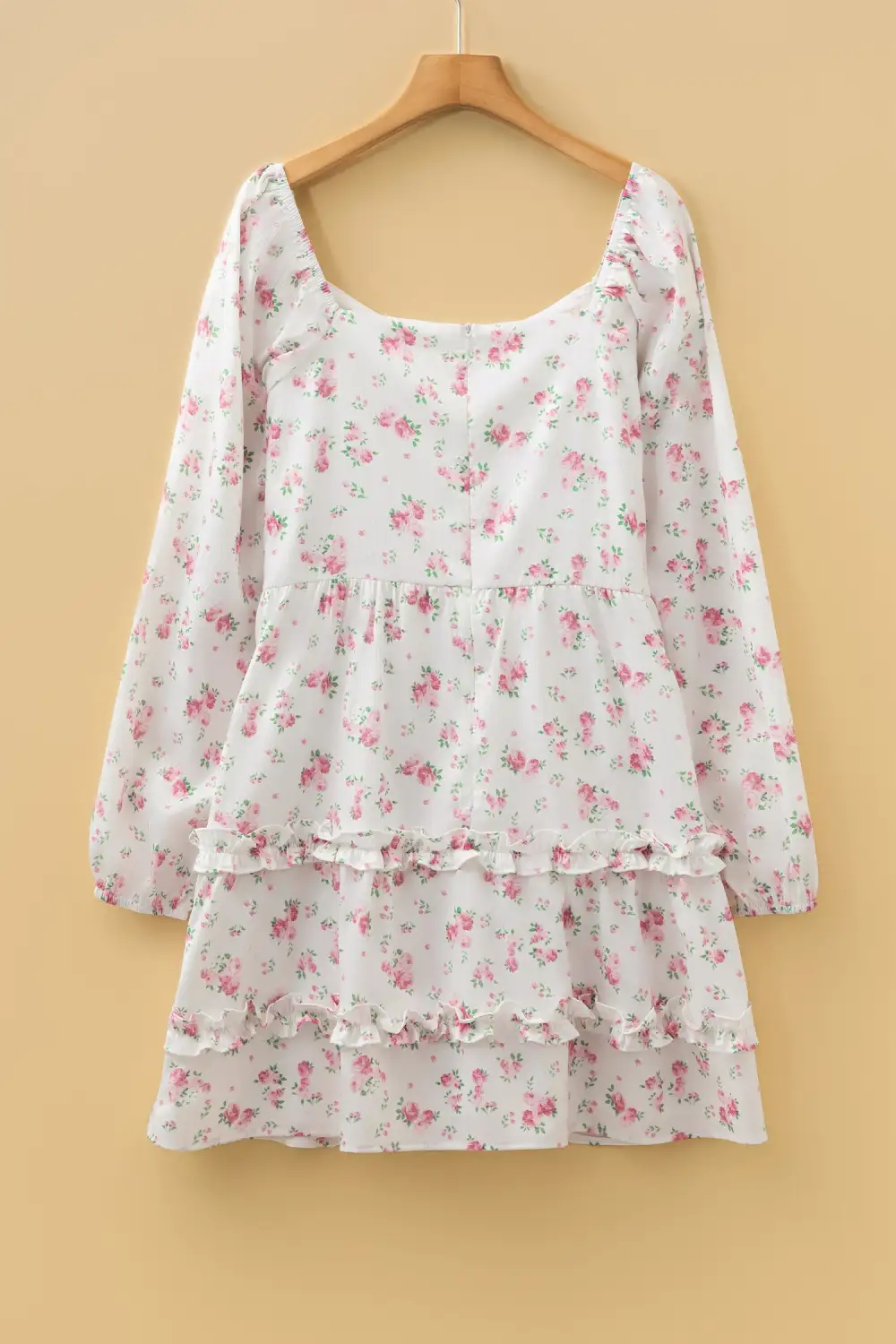 Smooth Finish Floral Printed Ruffle Mini Dress