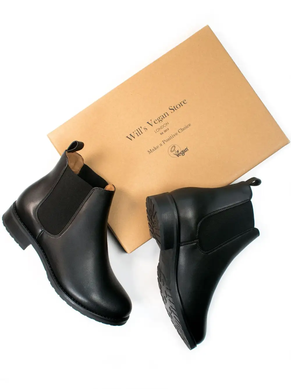 Women's Streamlined Casual Water Resistant Vegan Leather Chelsea Boots