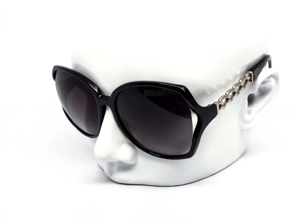 12-Pack Oversized Round Gradient Chain Detail Sunglasses