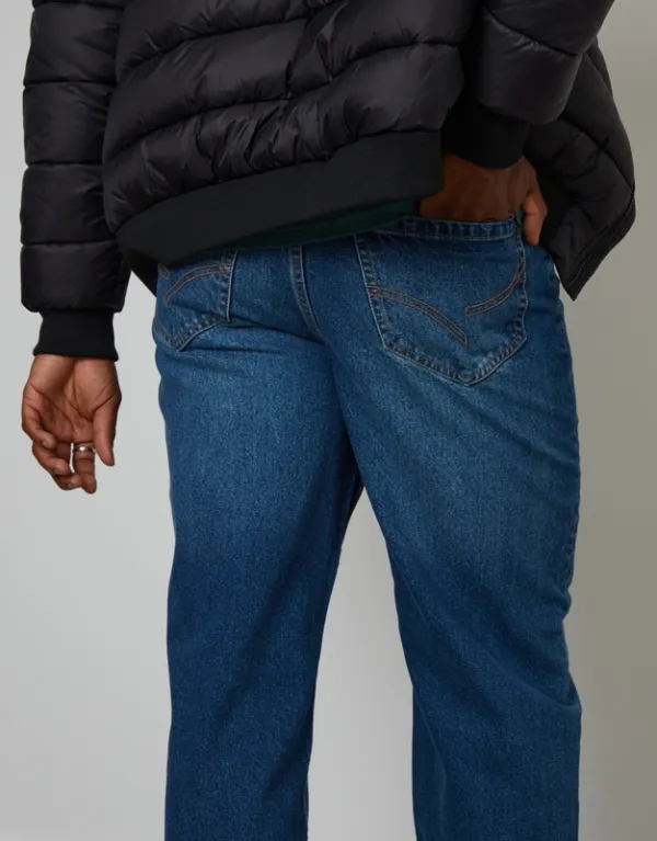 Mid Wash Loose-Fit Jeans