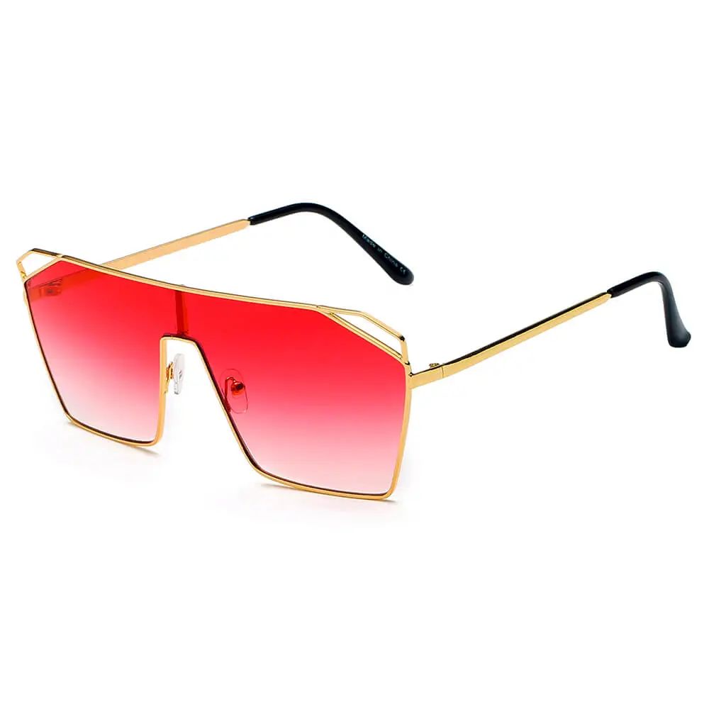 Braided Square Flat Top Frame Sunglasses