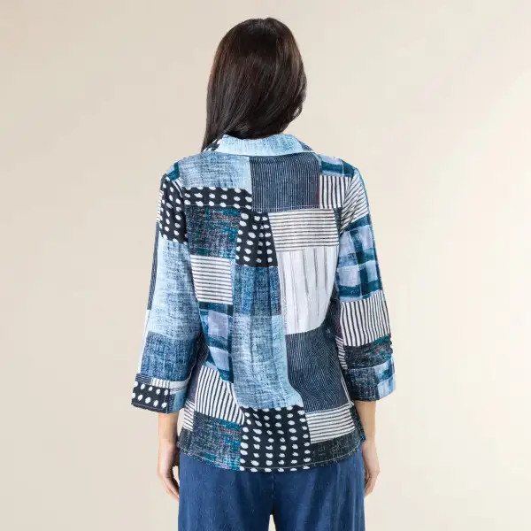 Patchwork and Plaid Button Up Top