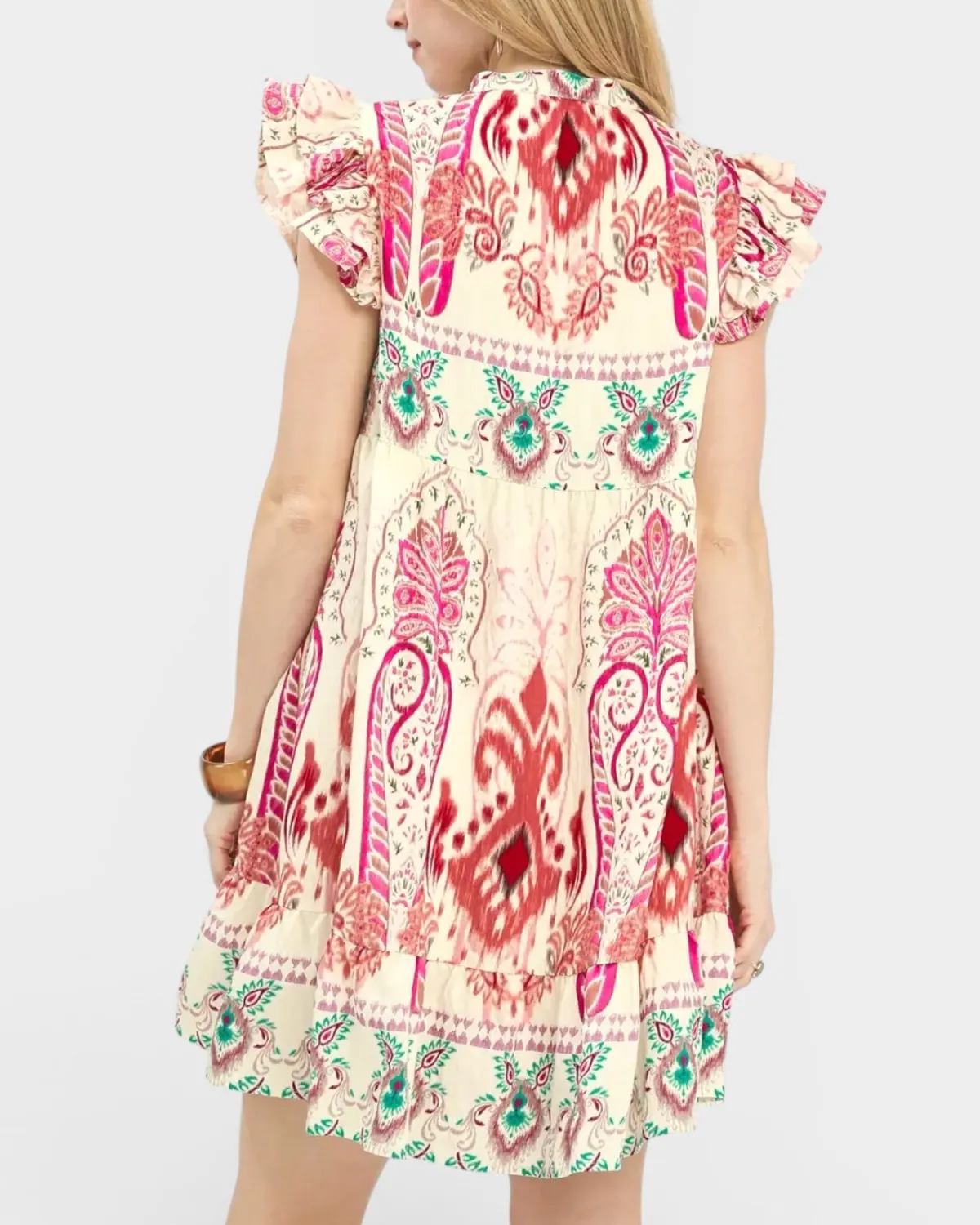 Ruffle Sleeve Mini Dress