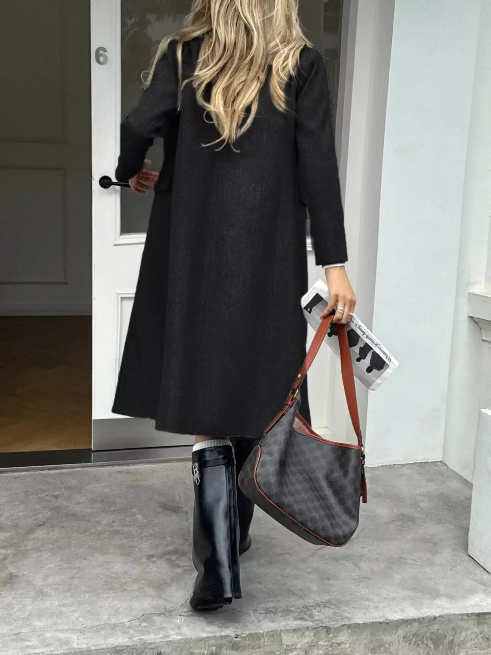 Double-breasted Wool Blend Overcoat Jacket
