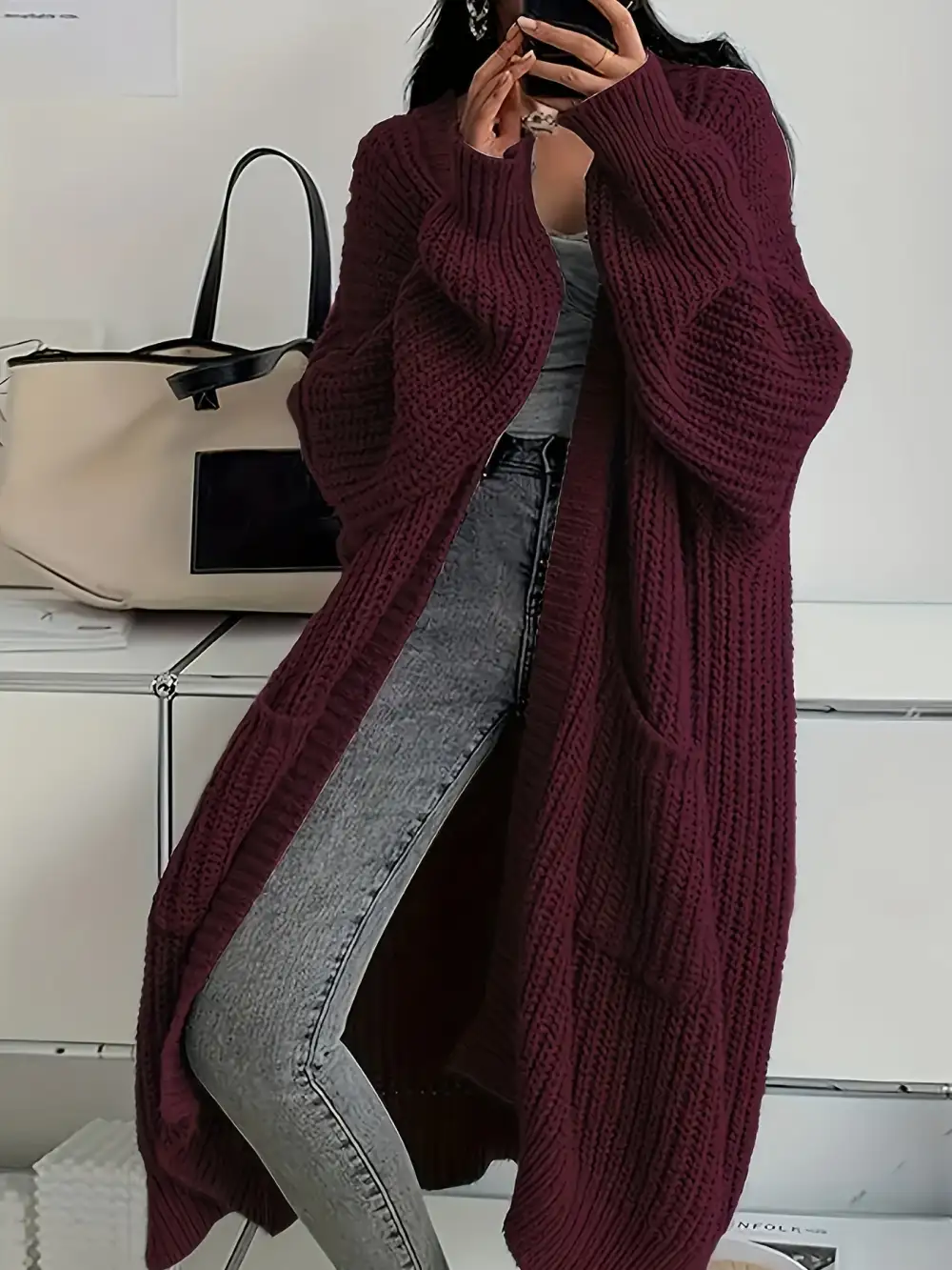 Denim Longline Cardigan