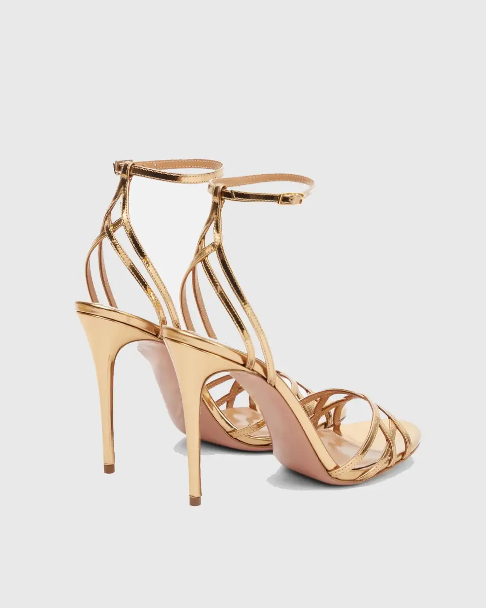 Metallic Chiasma Strap Sandals
