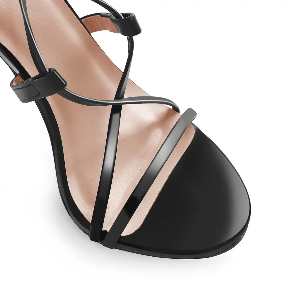 Gladiator Round Toe Lace Up Stiletto Modern Sandals