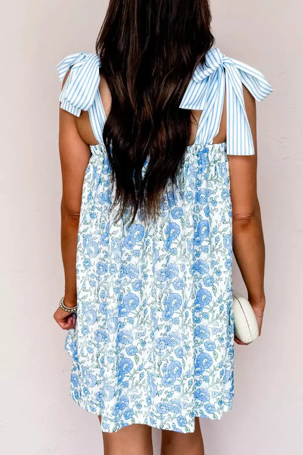 Print Tie-strap Mini Dress
