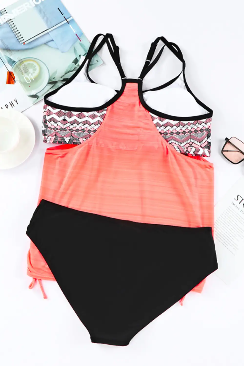 Leopard Printed Lined Tankini Swim Set