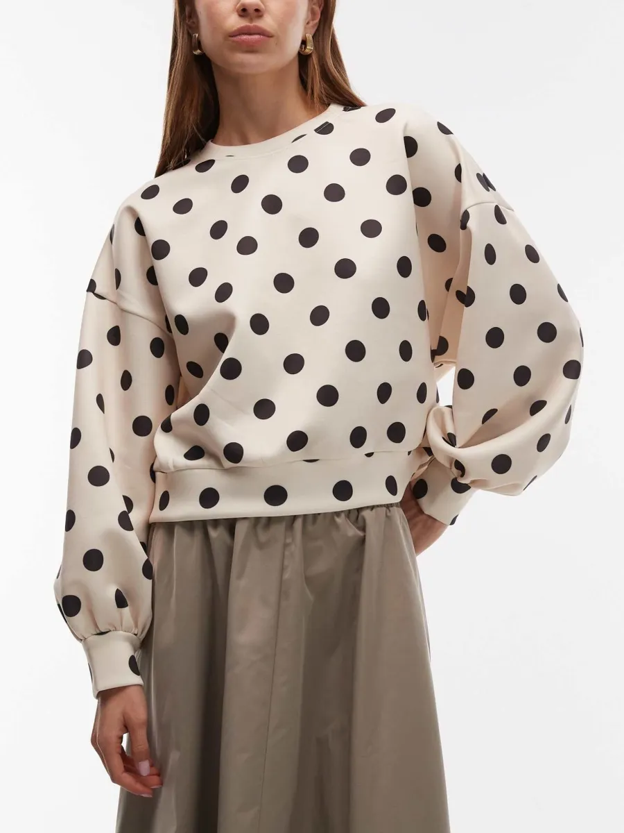 Polka Dot Oversized Sweatshirt
