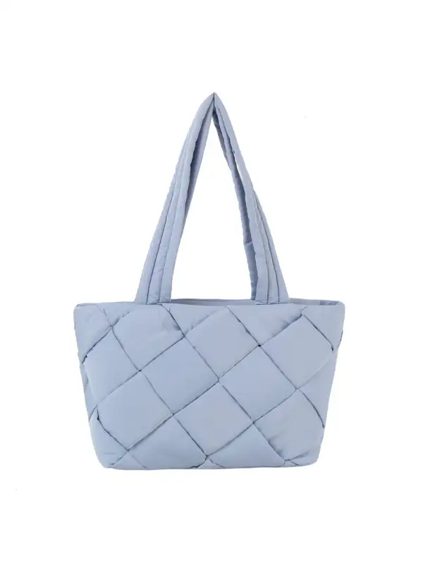 Everyday Detail Quilted Pocketed Nylon Tote Bag