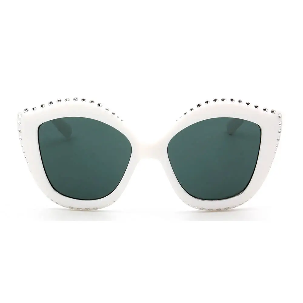Rounded Cat Eye Round Frame Sunglasses