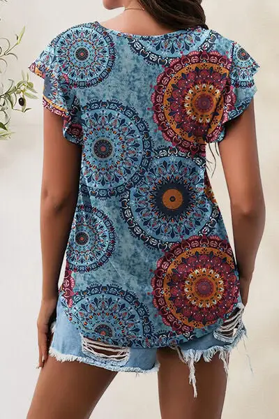 Playful Round-Neck Short-Sleeve Cotton T-Shirt
