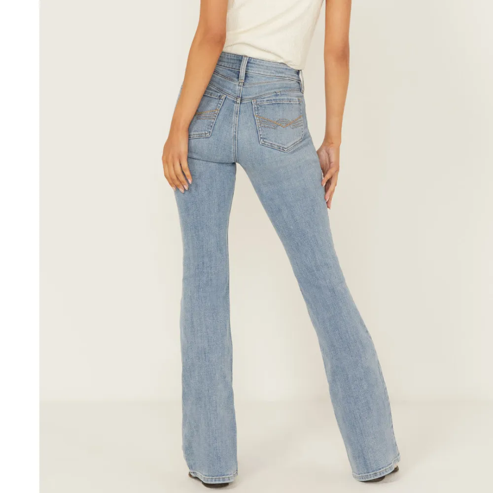 Everyday High Rise Bootcut Stretch Denim Embroidered Jeans
