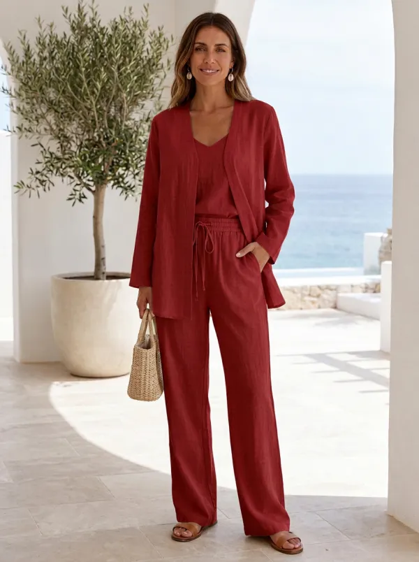 Casual Cotton-Linen Lounge Set