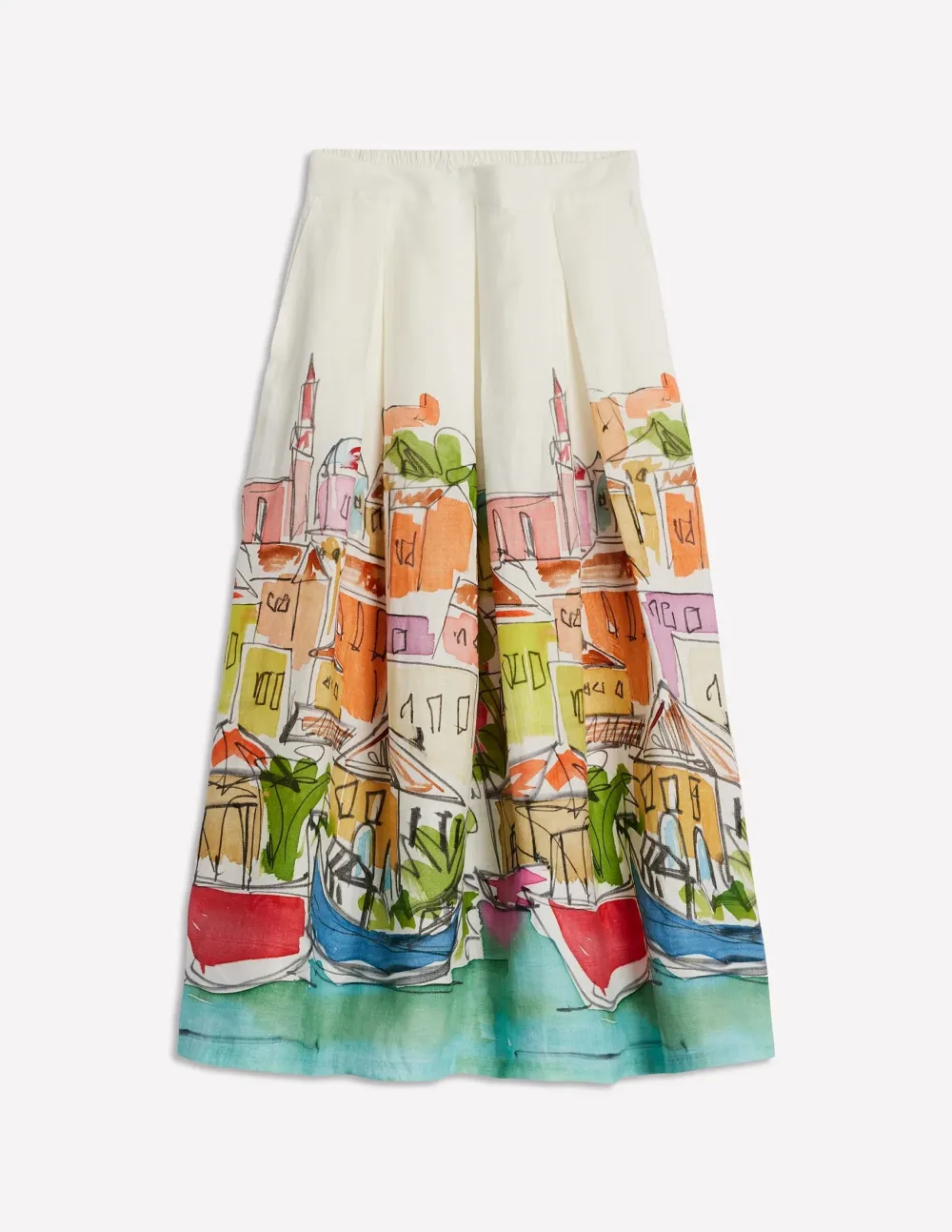 Casual Verity Linen Midi Skirt