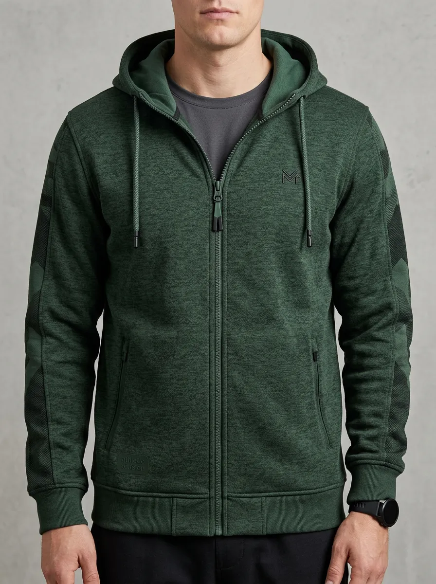 Urban Geometric Zip-Up Casual Look Men's Sport Jacket