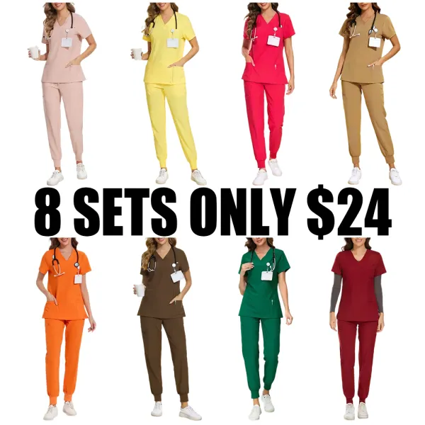 Women's Medical Suit - V-neck Top and Sweatpants