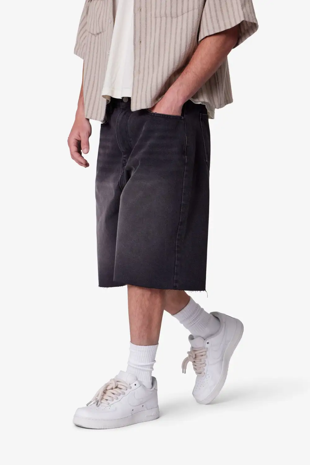 Hem Baggy Denim Shorts