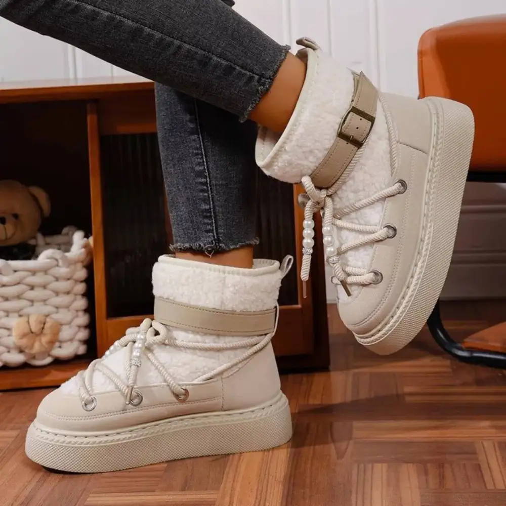 Refined Lace Up Platform Boots