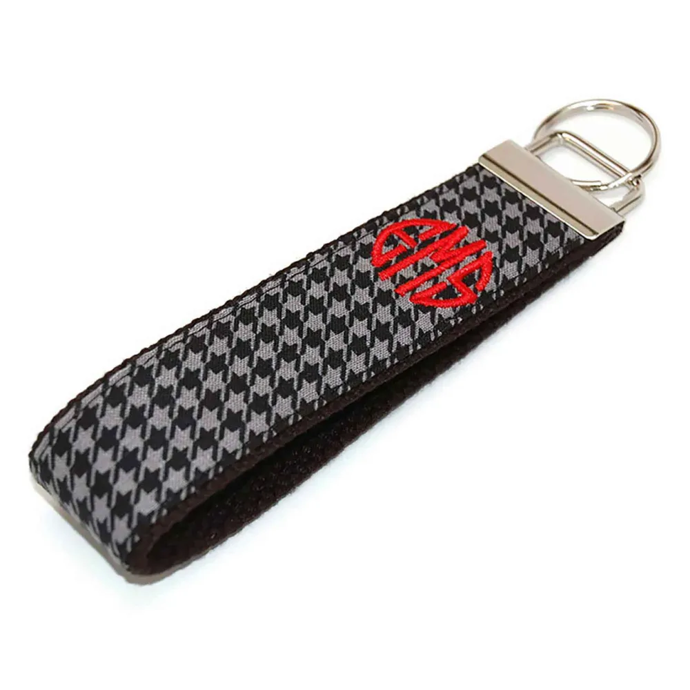 Houndstooth Botanical Keychain