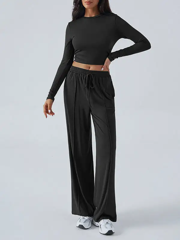 Long Sleeve Relaxed Tee And Pants Set