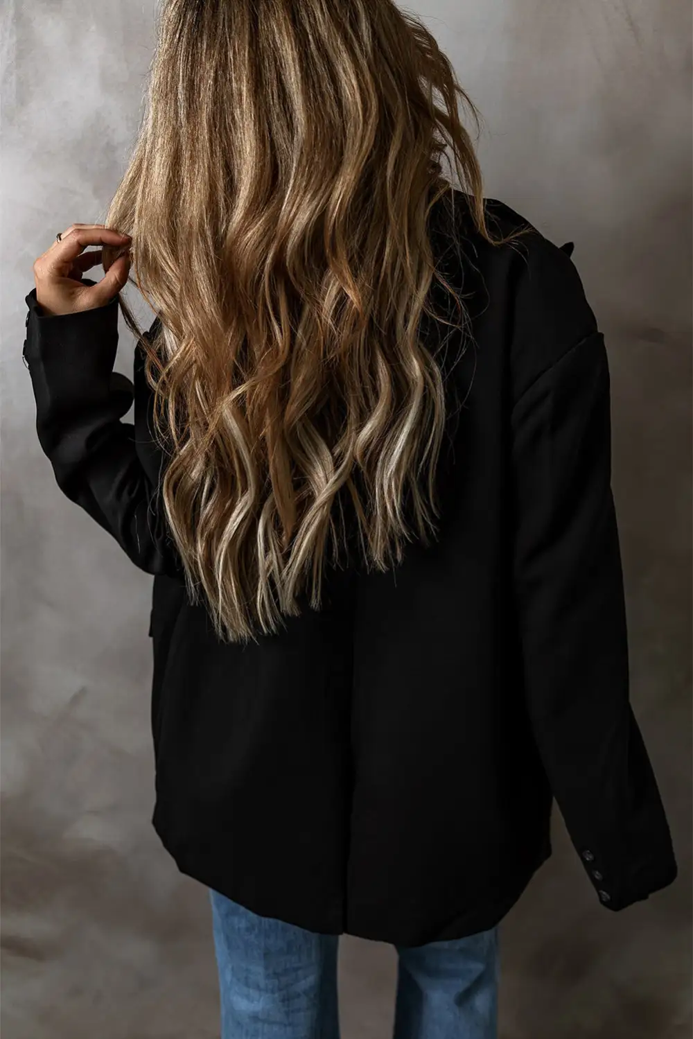 Single-Breasted Lapel-Collar Blazer